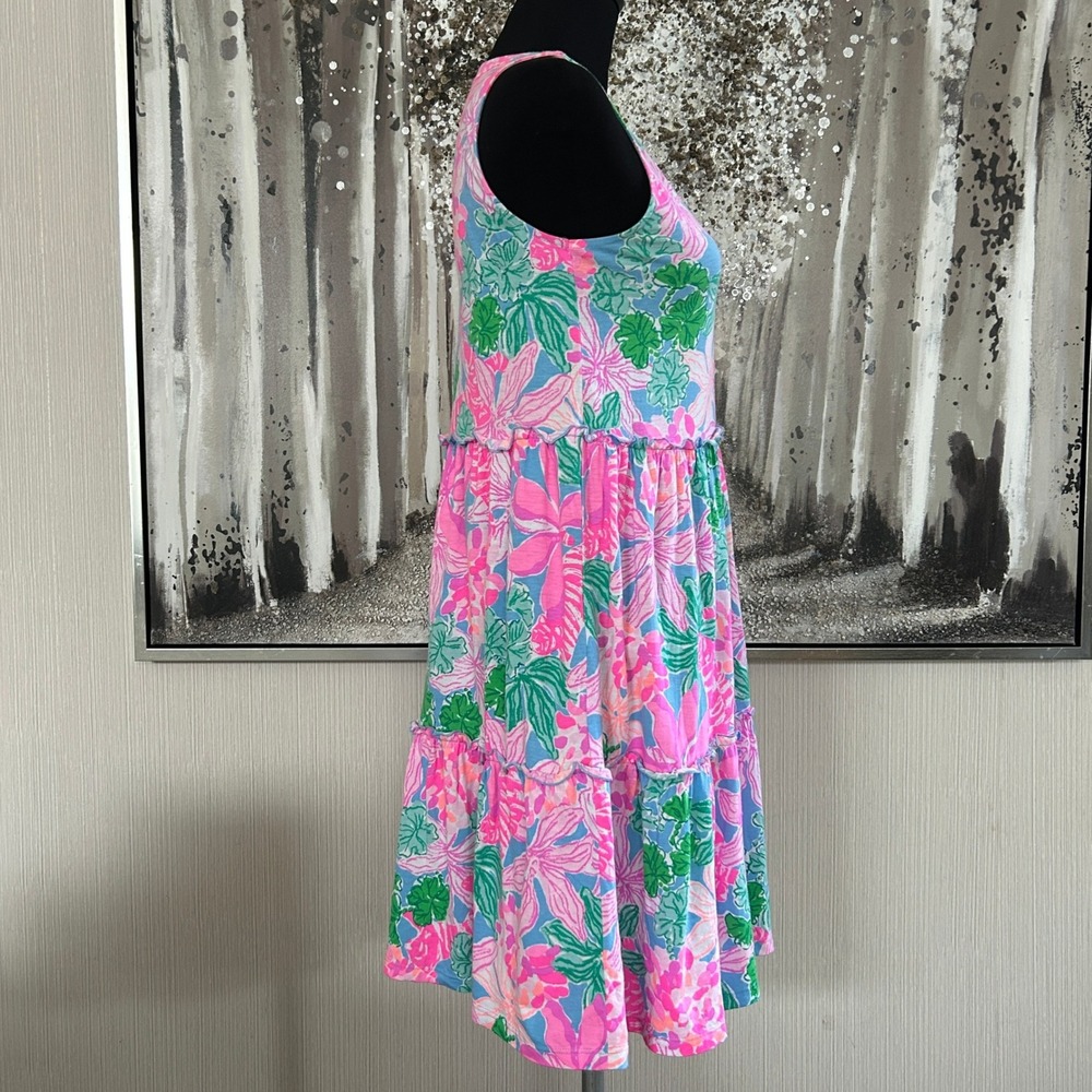 Lilly Pulitzer Women's Lorina Floral V-Neck A-Line 100% Cotton Dress - XS - Picture 7 of 10